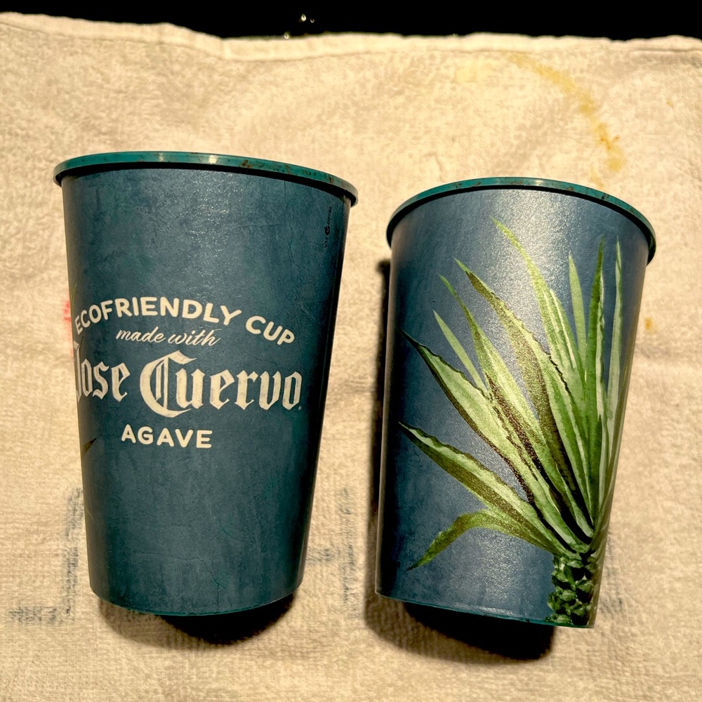 (2) Jose Cuervo Eco Friendly Agave Cups (4.25" tall)